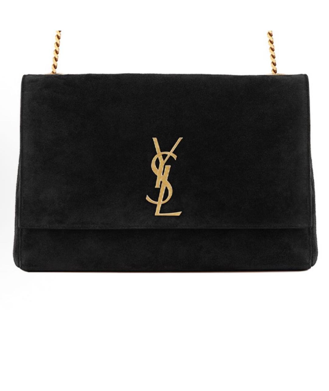 SAINT LAURENT Черная замшевая сумка через плечо, фото 1