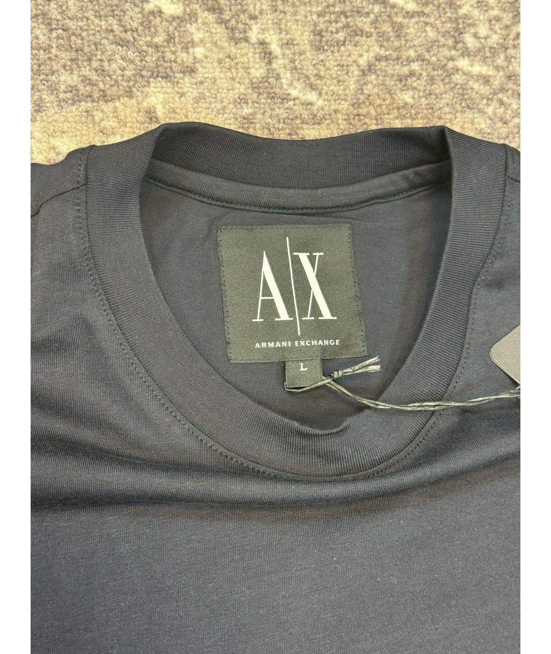 ARMANI EXCHANGE Синяя хлопковая футболка, фото 5