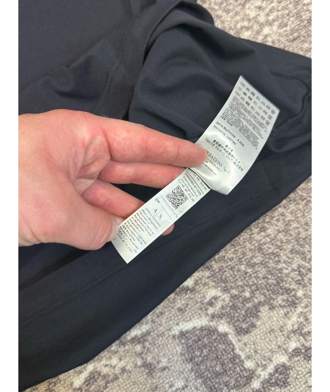 ARMANI EXCHANGE Синяя хлопковая футболка, фото 7
