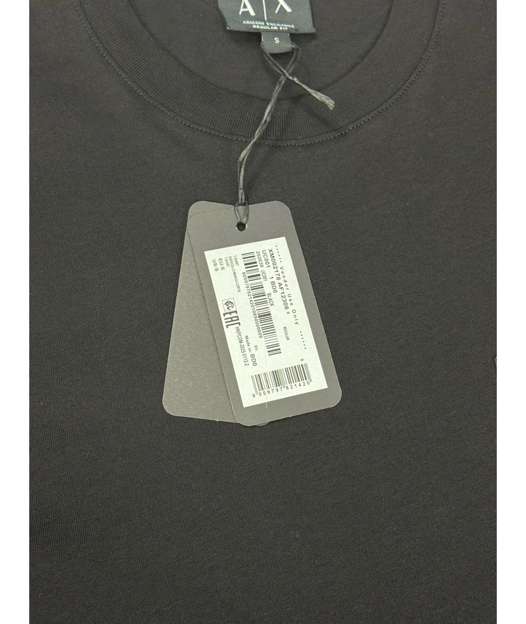 ARMANI EXCHANGE Черная хлопковая футболка, фото 3