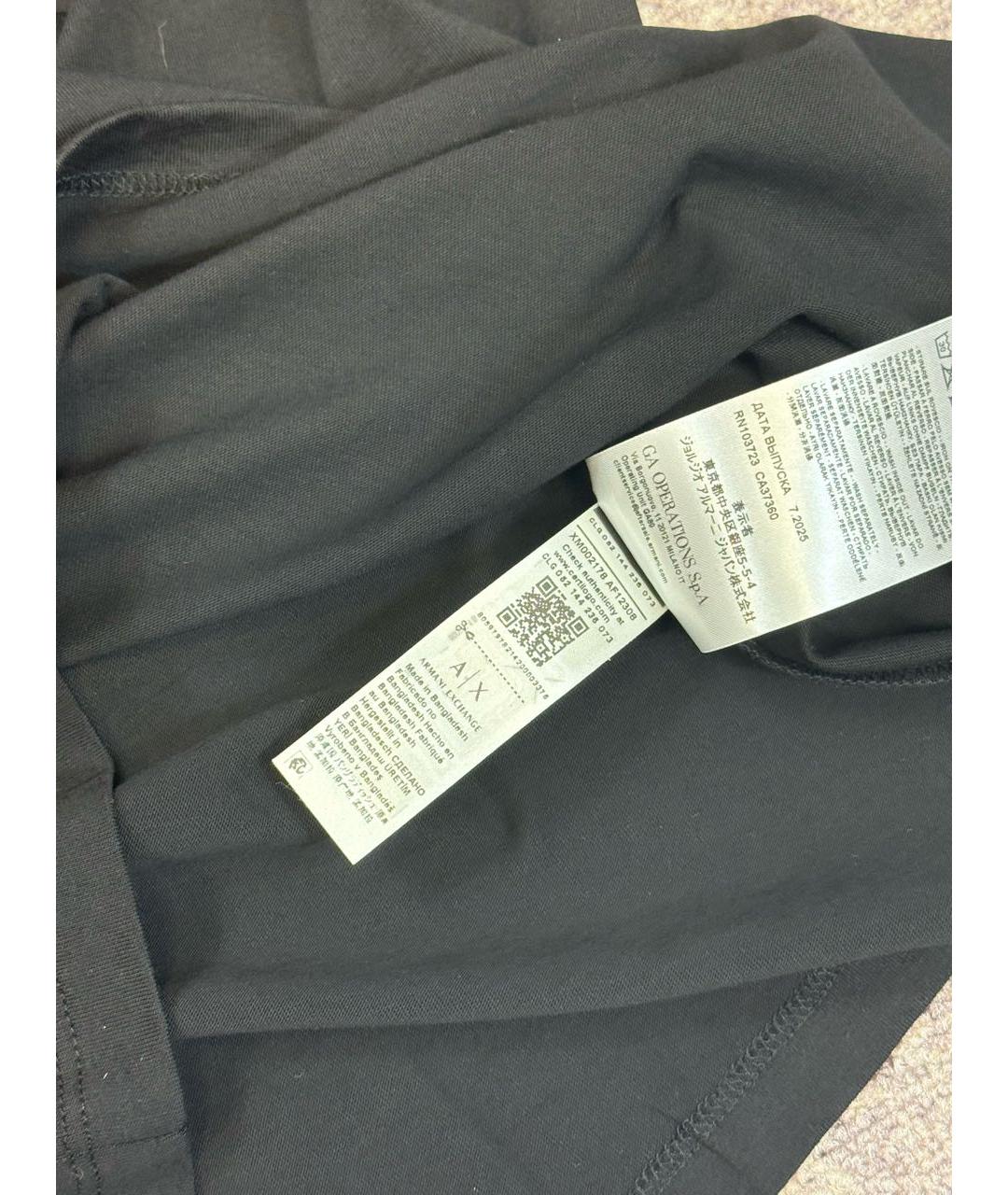 ARMANI EXCHANGE Черная хлопковая футболка, фото 7