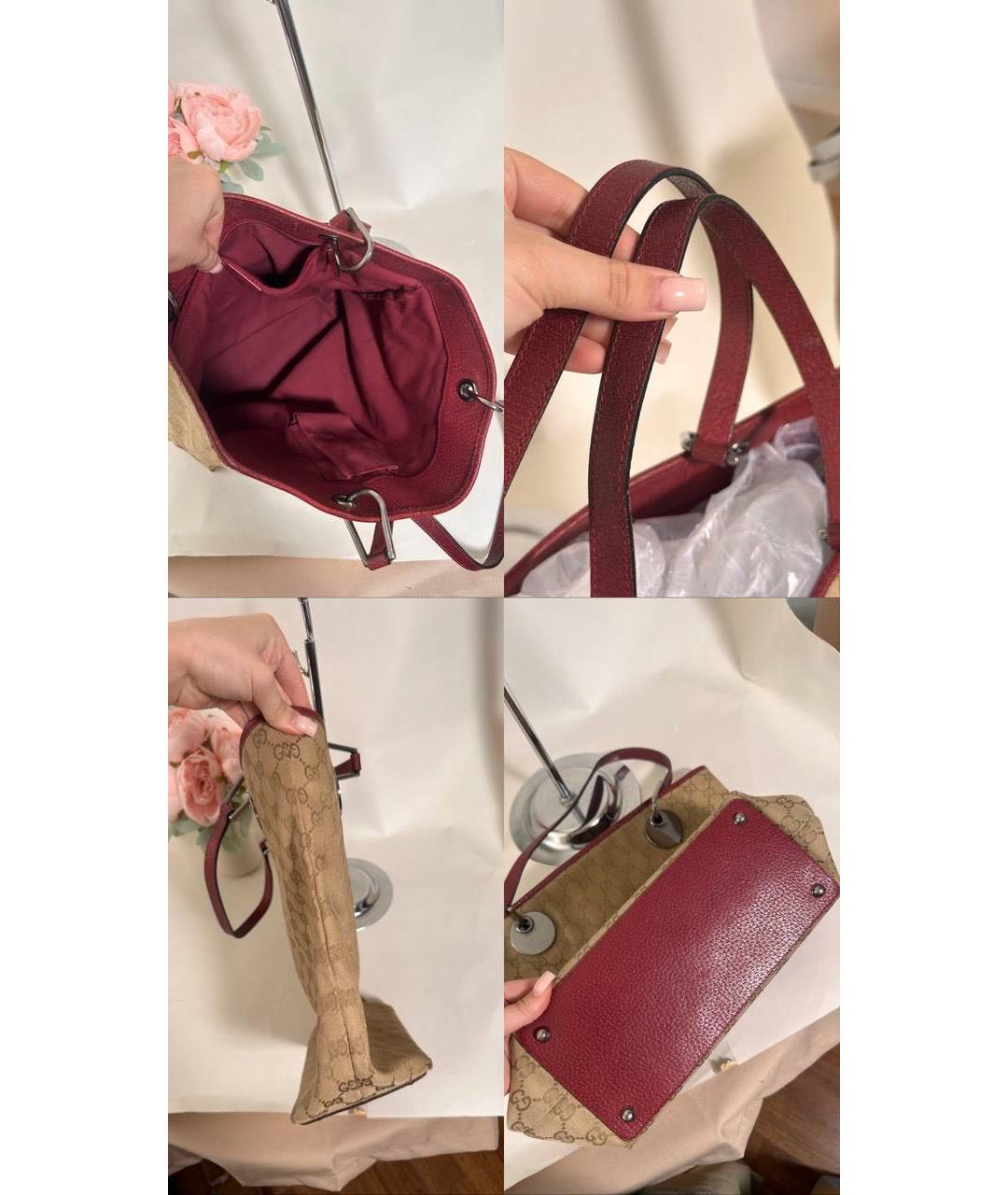 GUCCI Коричневая кожаная сумка тоут, фото 4
