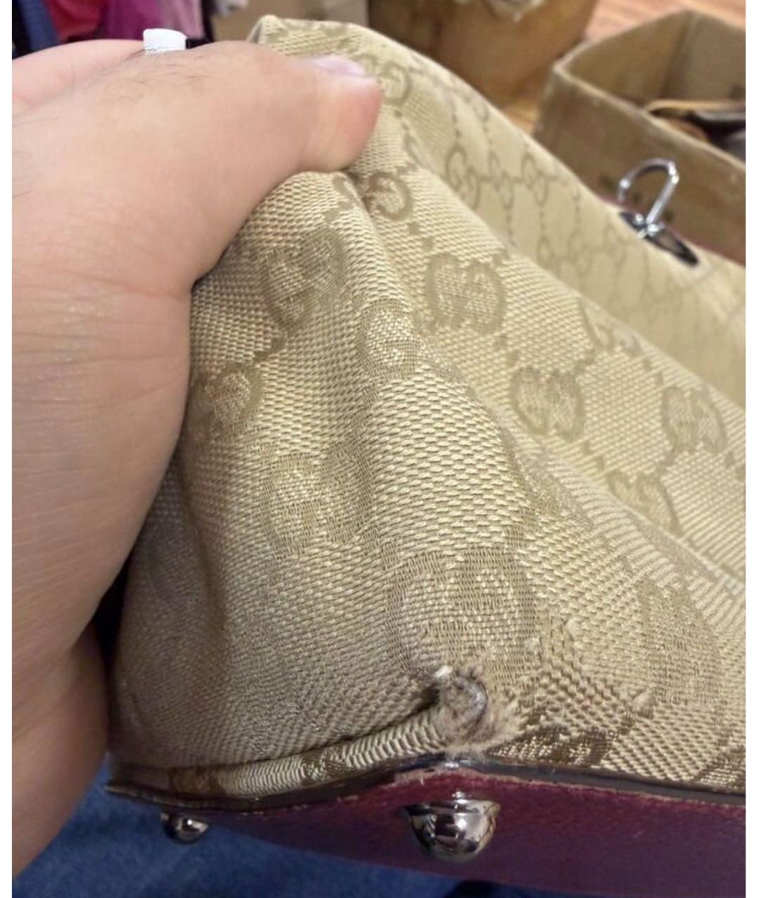 GUCCI Коричневая кожаная сумка тоут, фото 5