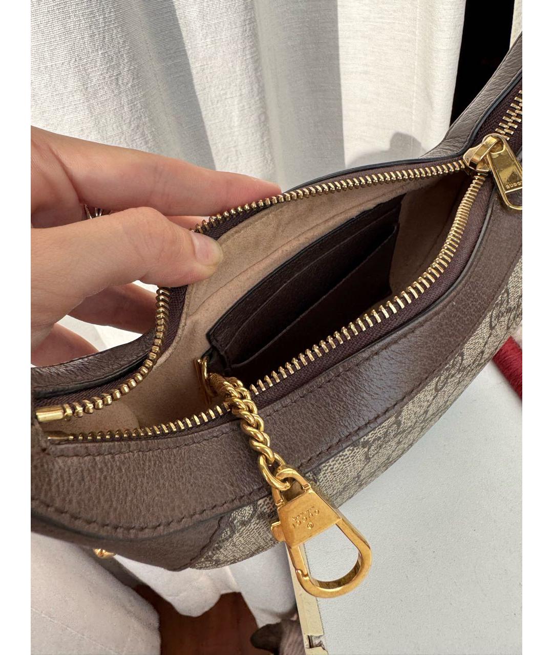 GUCCI Коричневая кожаная сумка с короткими ручками, фото 4