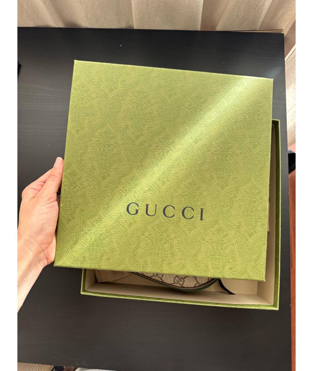 GUCCI Коричневая кожаная сумка с короткими ручками, фото 6