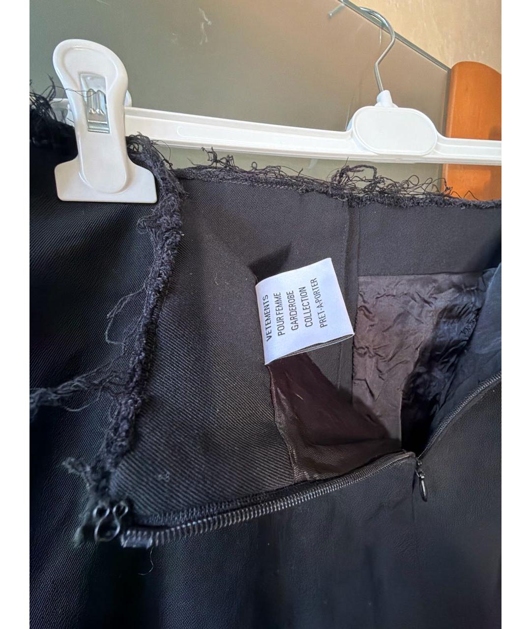 VETEMENTS Черная хлопковая юбка мини, фото 3