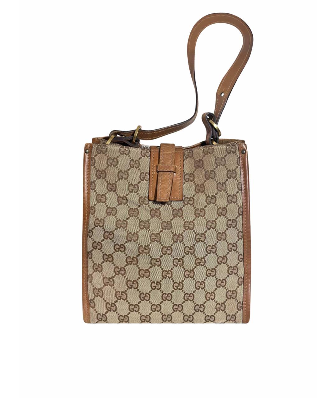 GUCCI Коричневая кожаная сумка через плечо, фото 1