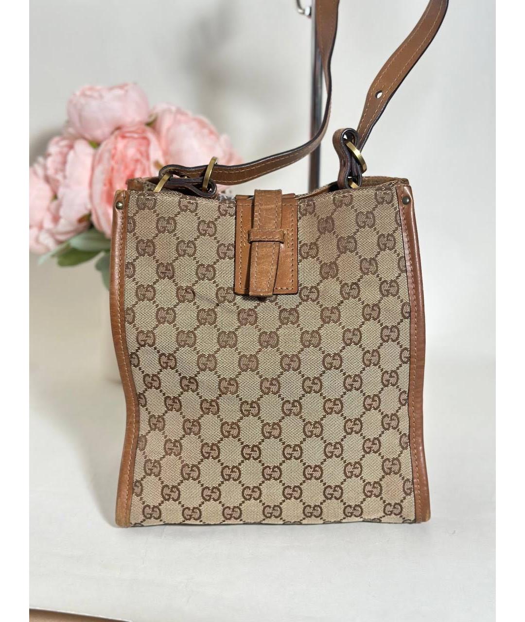 GUCCI Коричневая кожаная сумка через плечо, фото 6