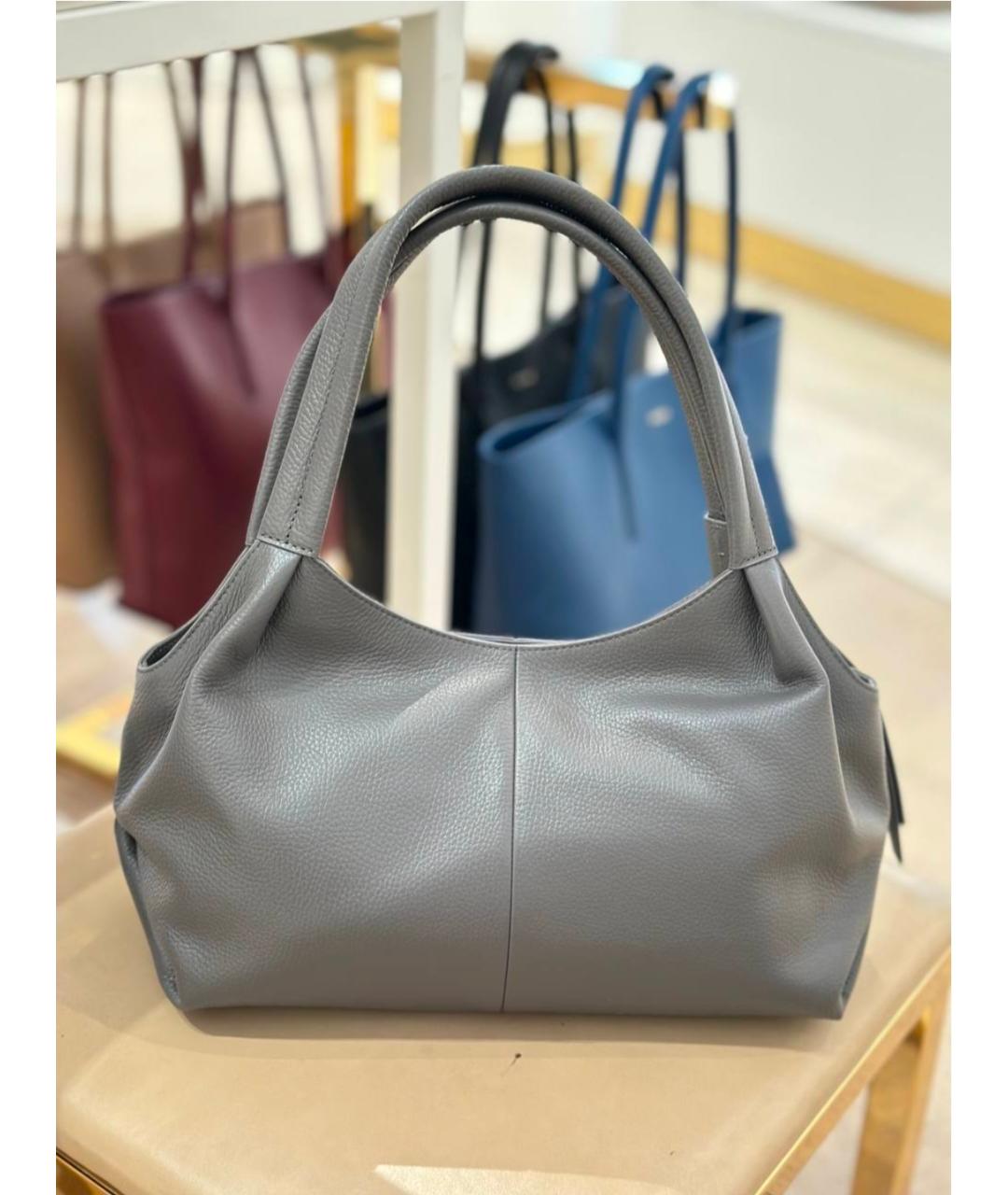 FURLA Серая кожаная сумка тоут, фото 4
