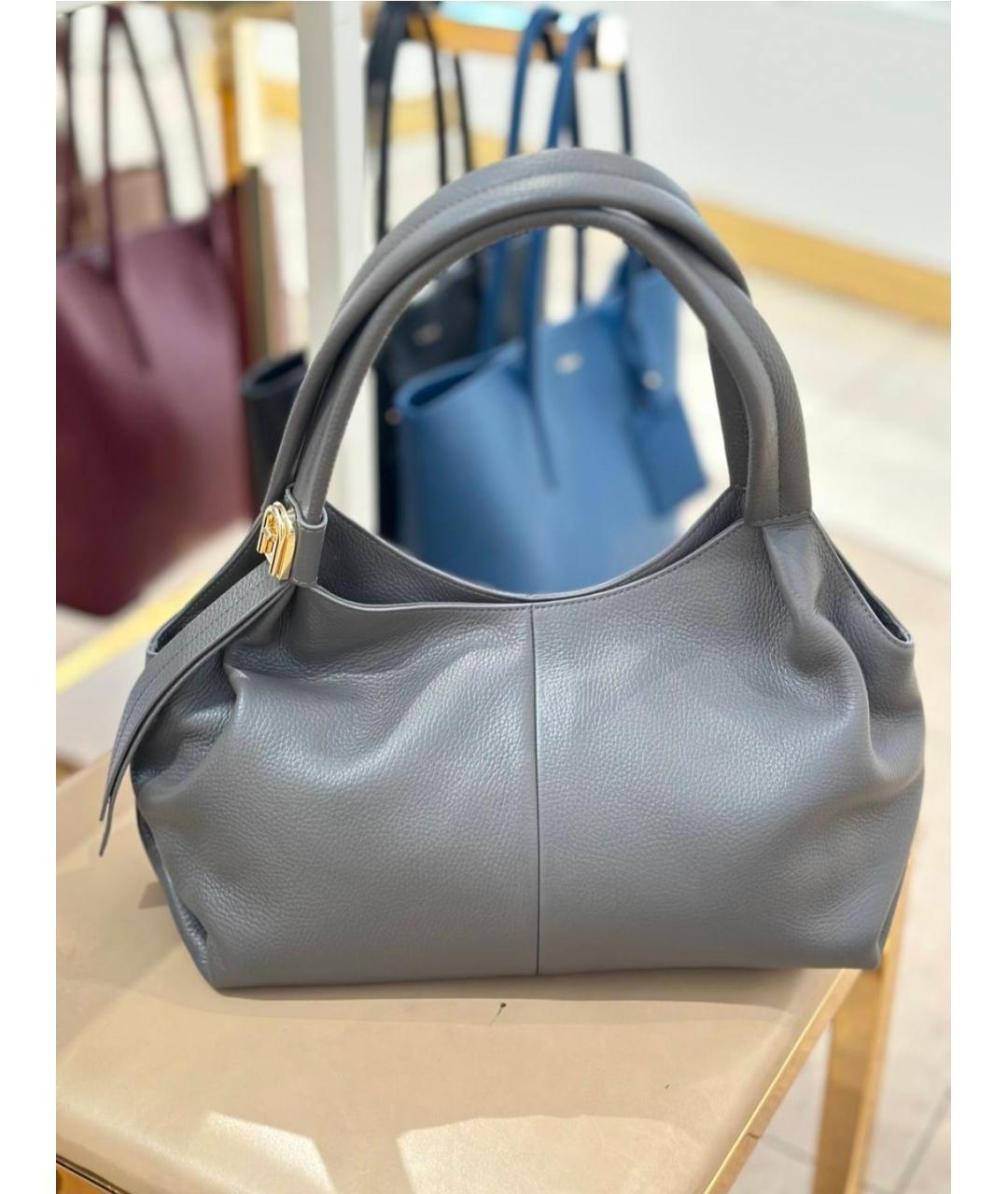 FURLA Серая кожаная сумка тоут, фото 10
