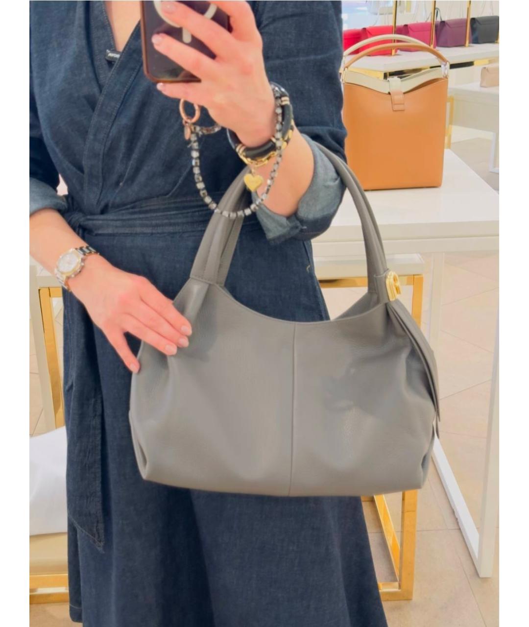 FURLA Серая кожаная сумка тоут, фото 8