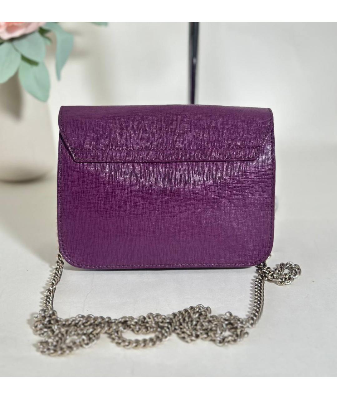 FURLA Фиолетовая кожаная сумка через плечо, фото 2