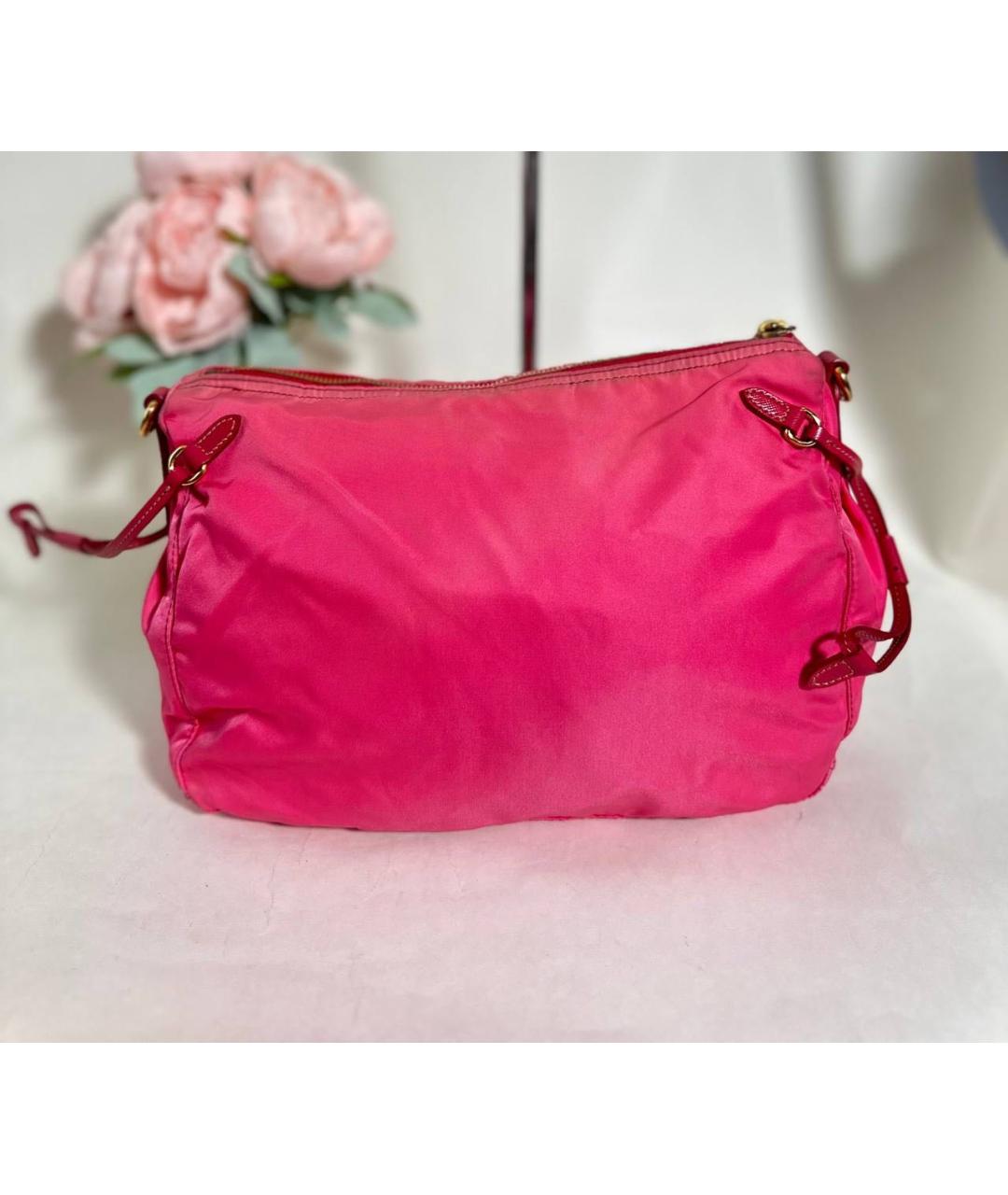 PRADA Розовая тканевая сумка через плечо, фото 3