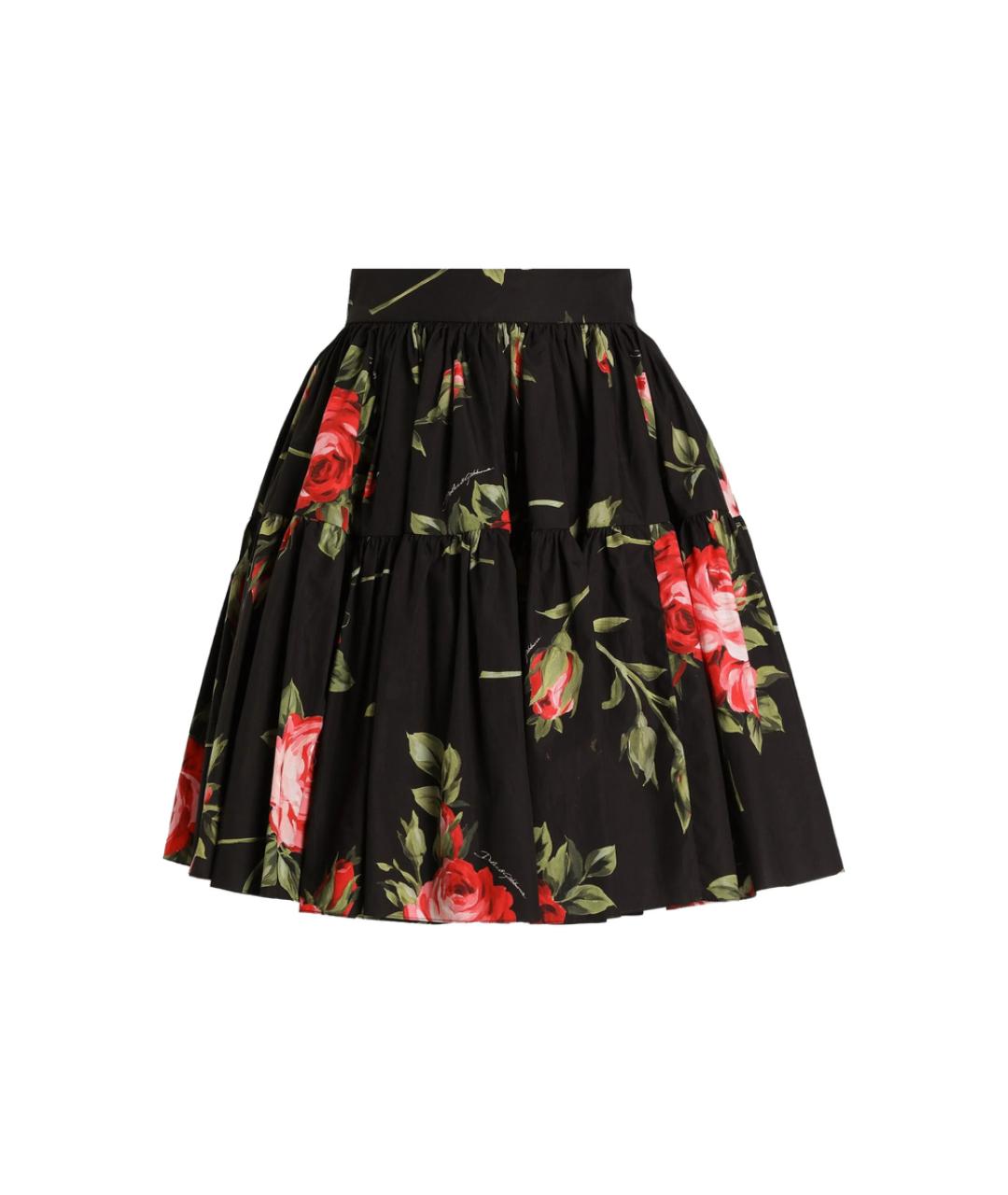 DOLCE&GABBANA Черная хлопковая юбка мини, фото 6