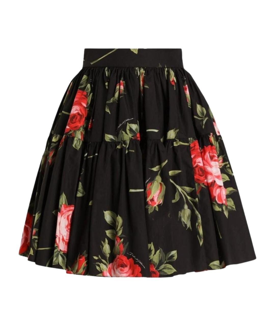DOLCE&GABBANA Черная хлопковая юбка мини, фото 1