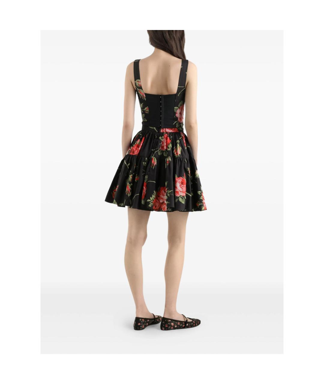 DOLCE&GABBANA Черная хлопковая юбка мини, фото 3