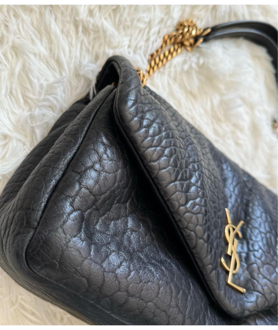 SAINT LAURENT Черная кожаная сумка через плечо, фото 8