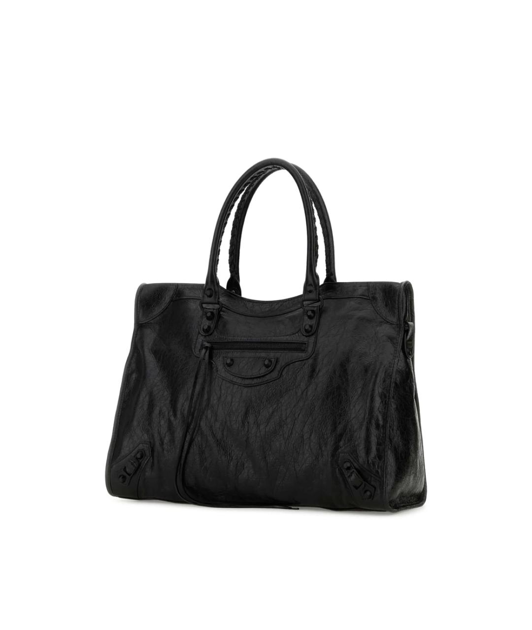 BALENCIAGA Черная кожаная сумка тоут, фото 2