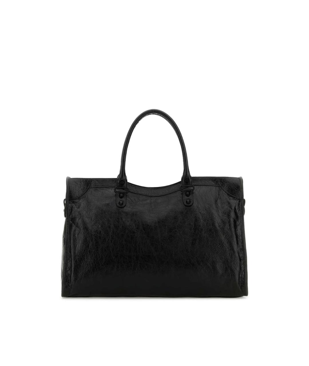 BALENCIAGA Черная кожаная сумка тоут, фото 3