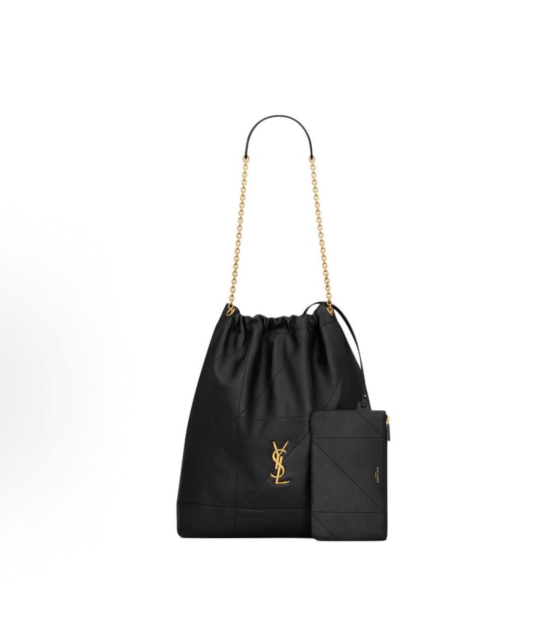 SAINT LAURENT Черная кожаная сумка тоут, фото 2