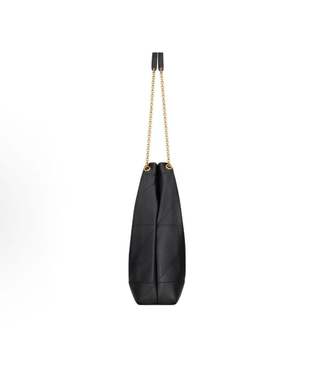 SAINT LAURENT Черная кожаная сумка тоут, фото 3