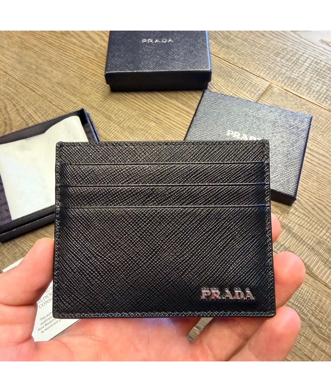 PRADA Черный кожаный кардхолдер, фото 4