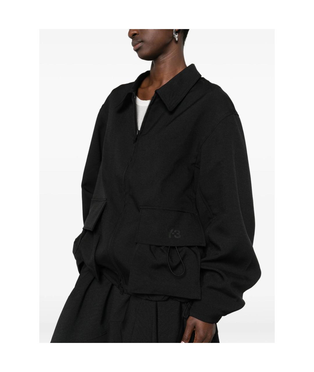 Y-3 Черная полиэстеровая куртка, фото 2