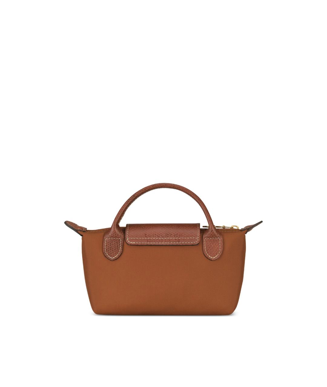 LONGCHAMP Коричневая синтетическая сумка с короткими ручками, фото 3