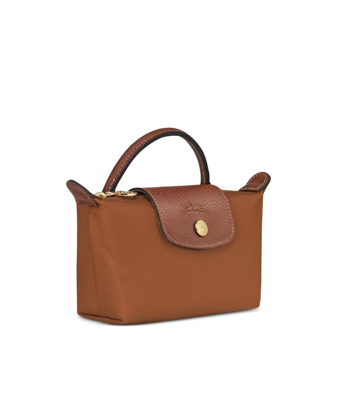 LONGCHAMP Коричневая синтетическая сумка с короткими ручками, фото 2