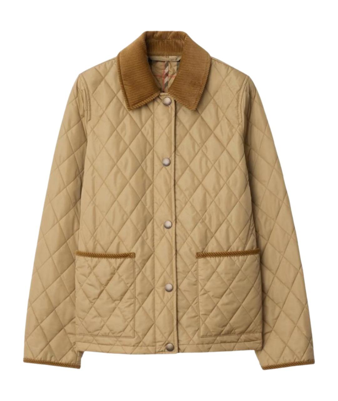 BURBERRY Бежевая полиэстеровая куртка, фото 1