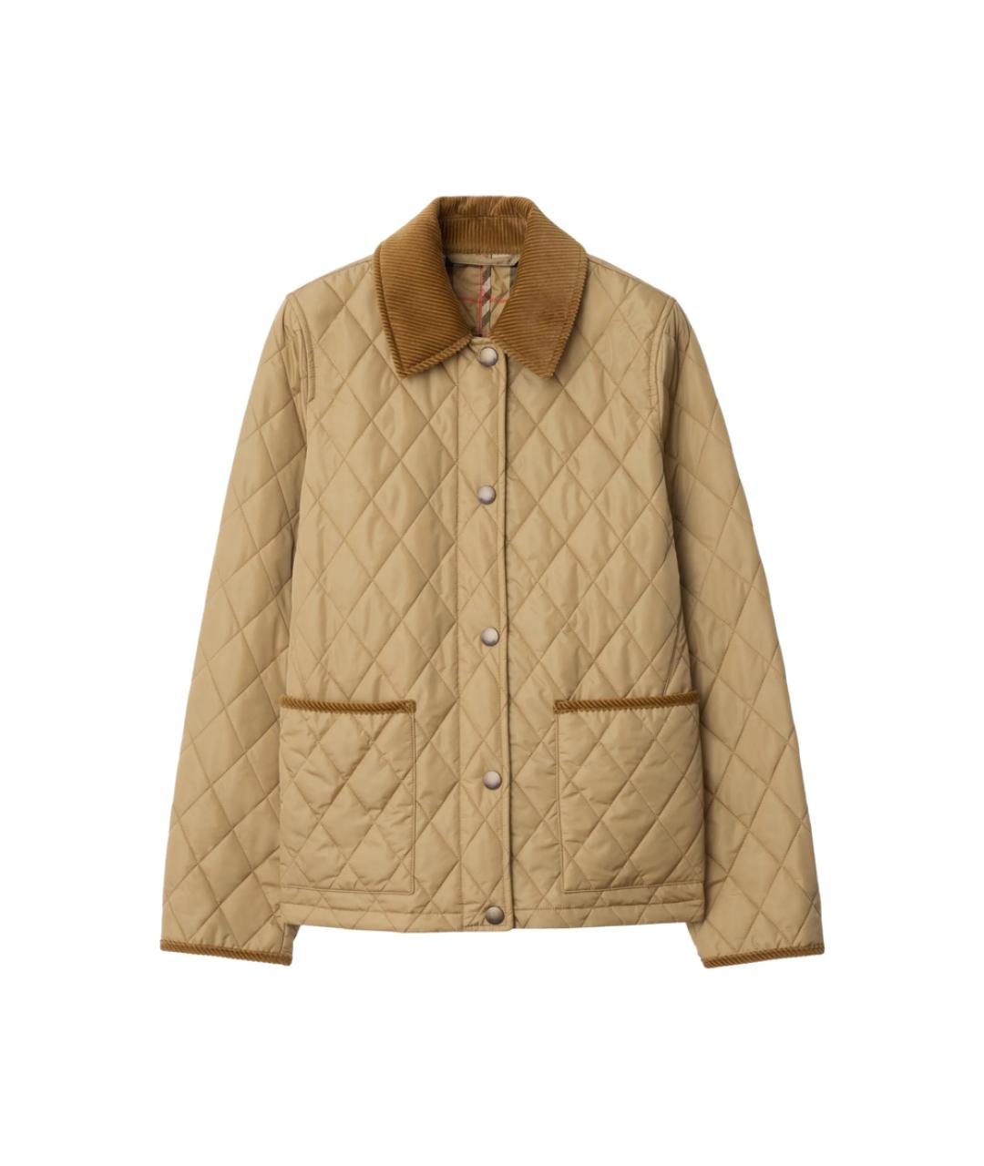BURBERRY Бежевая полиэстеровая куртка, фото 3