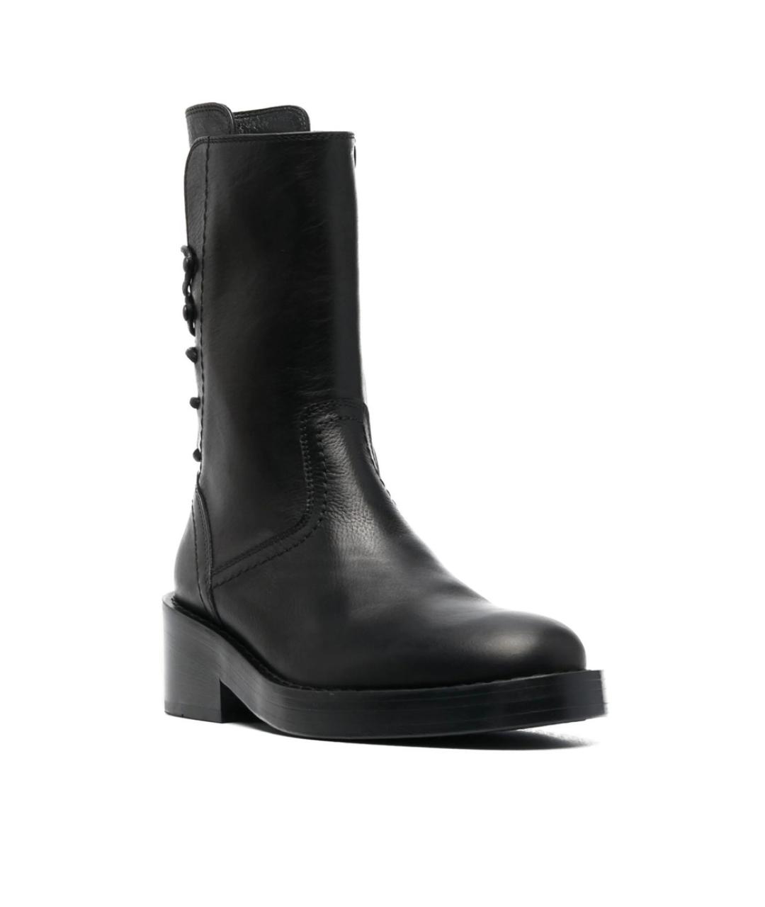 ANN DEMEULEMEESTER Черные кожаные ботинки, фото 3