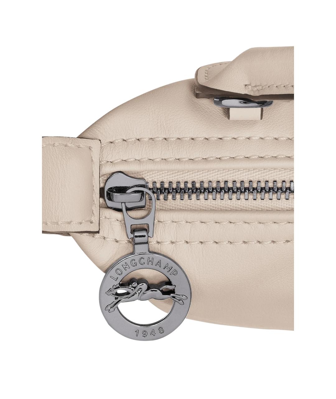 LONGCHAMP Бежевая кожаная сумка через плечо, фото 5