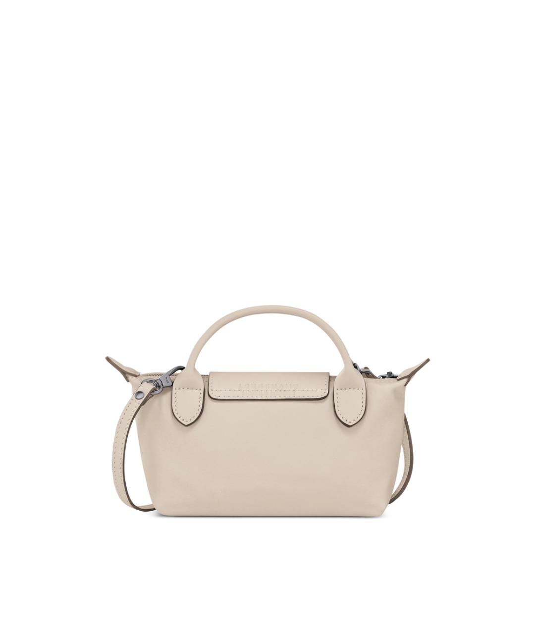 LONGCHAMP Бежевая кожаная сумка через плечо, фото 3
