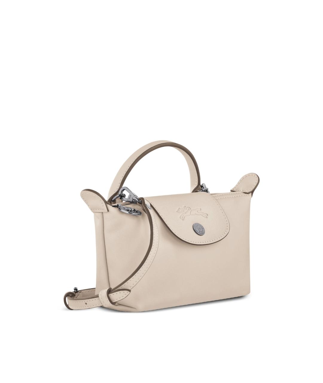 LONGCHAMP Бежевая кожаная сумка через плечо, фото 4