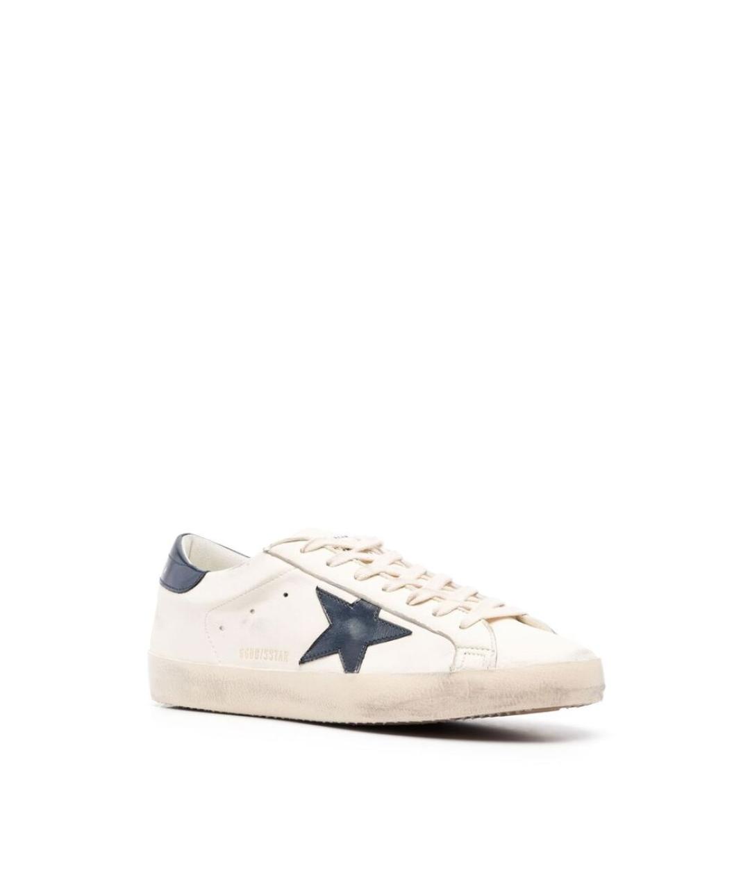 GOLDEN GOOSE Белые кожаные низкие кроссовки / кеды, фото 2