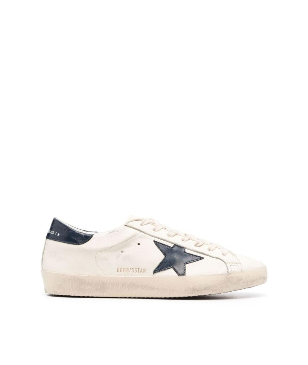 GOLDEN GOOSE Белые кожаные низкие кроссовки / кеды, фото 1