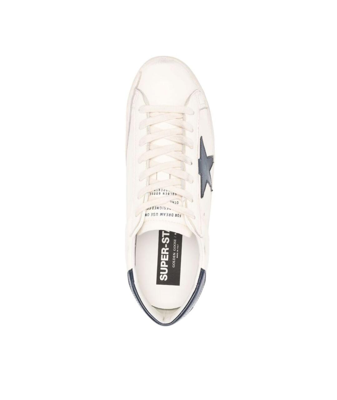 GOLDEN GOOSE Белые кожаные низкие кроссовки / кеды, фото 4
