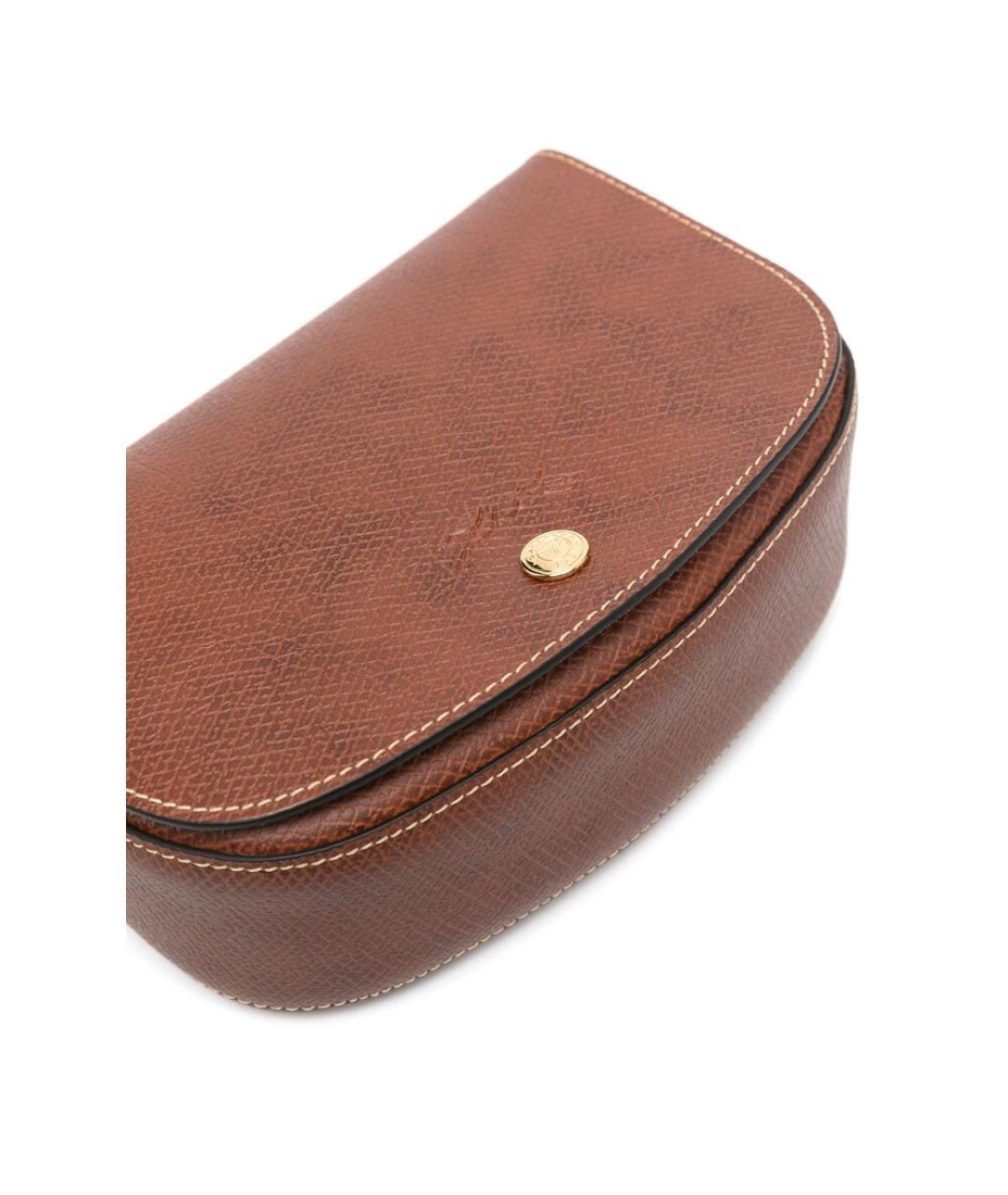 LONGCHAMP Коричневая кожаная сумка через плечо, фото 5