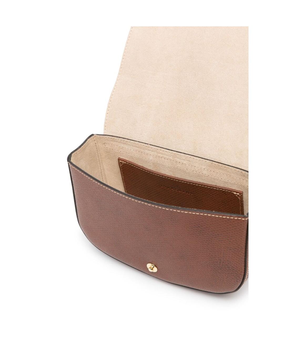 LONGCHAMP Коричневая кожаная сумка через плечо, фото 2