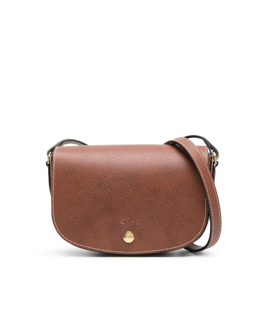 LONGCHAMP Коричневая кожаная сумка через плечо, фото 1
