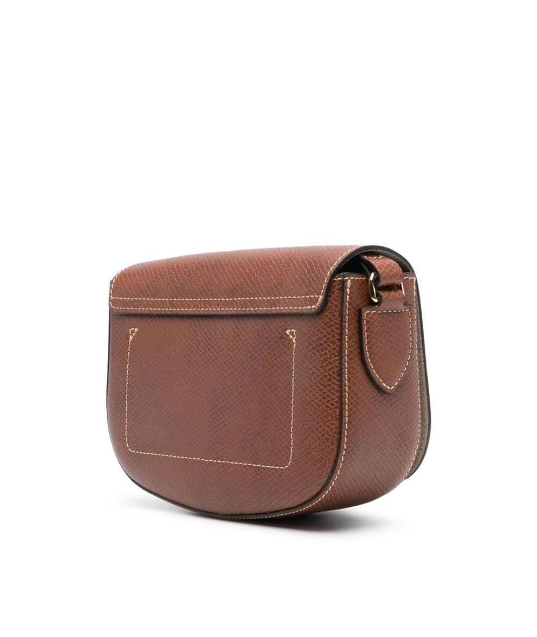 LONGCHAMP Коричневая кожаная сумка через плечо, фото 3