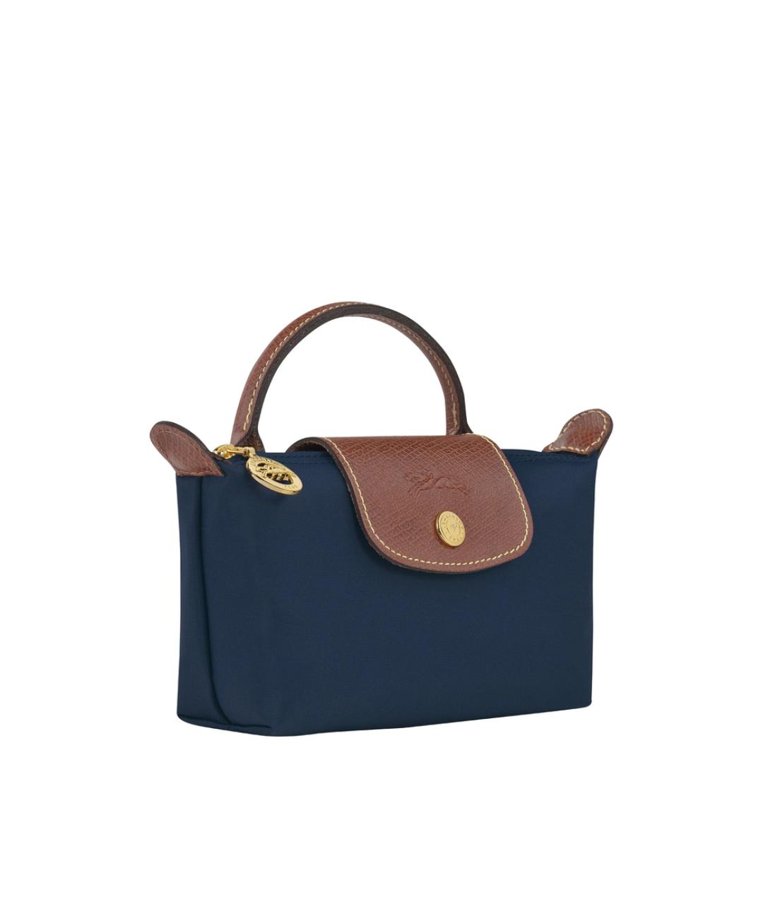 LONGCHAMP Синяя синтетическая сумка с короткими ручками, фото 3