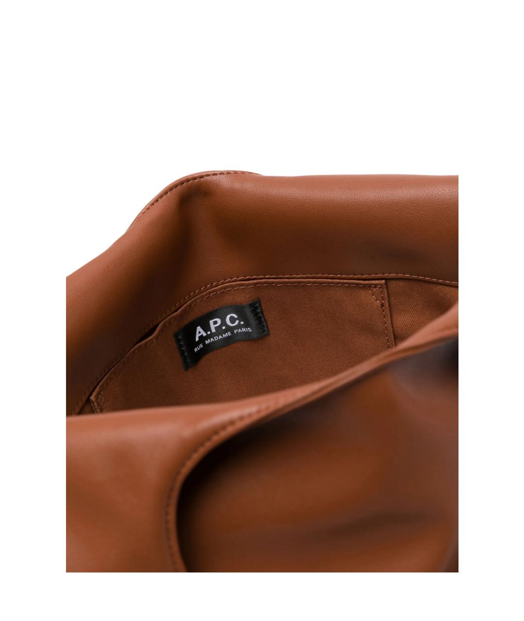 A.P.C. Коричневая синтетическая сумка тоут, фото 2