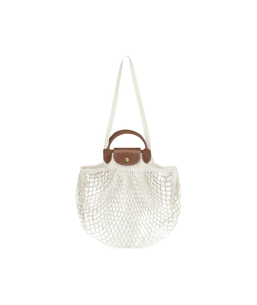 LONGCHAMP Бежевая хлопковая сумка с короткими ручками, фото 1