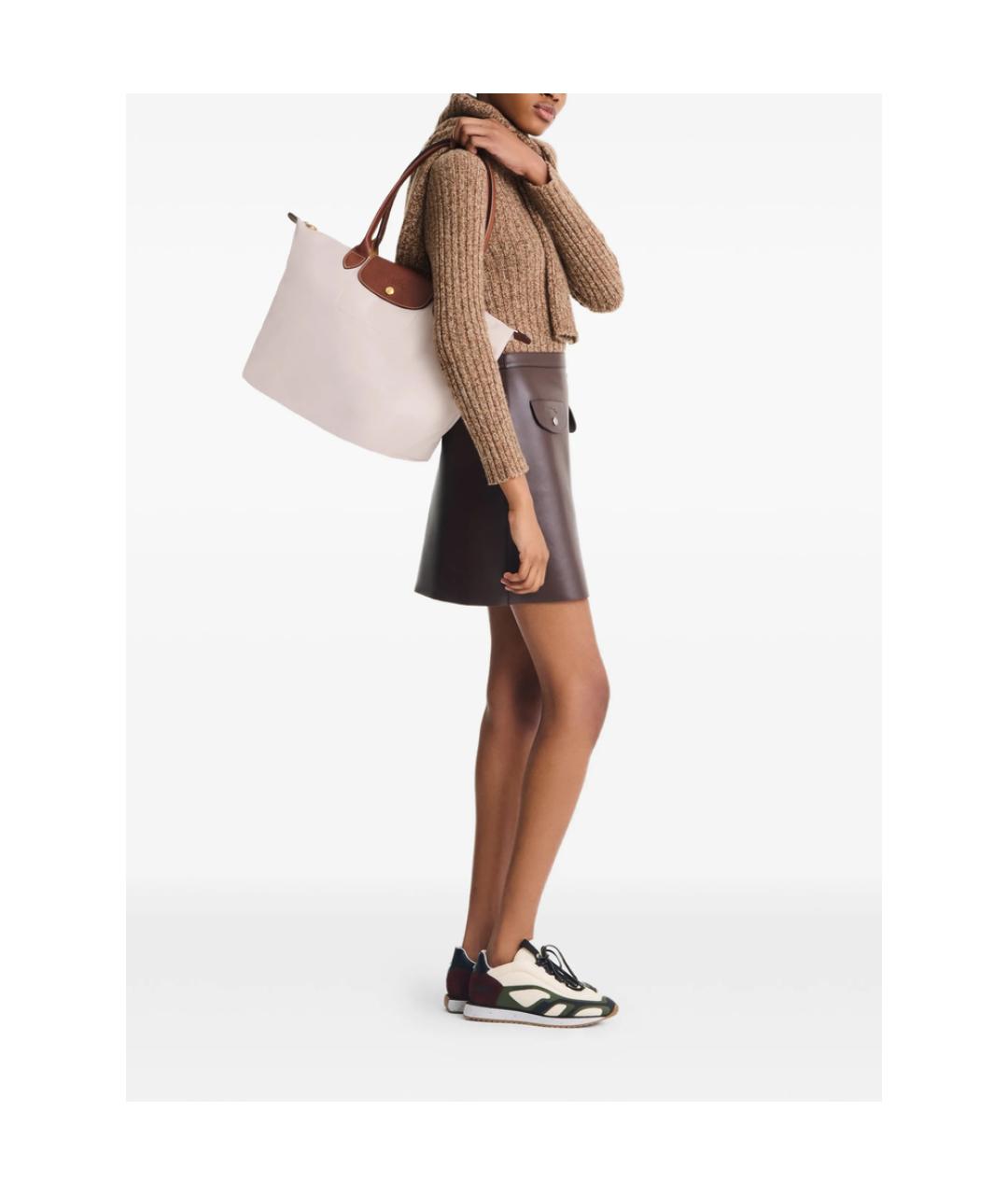 LONGCHAMP Бежевая синтетическая сумка через плечо, фото 2