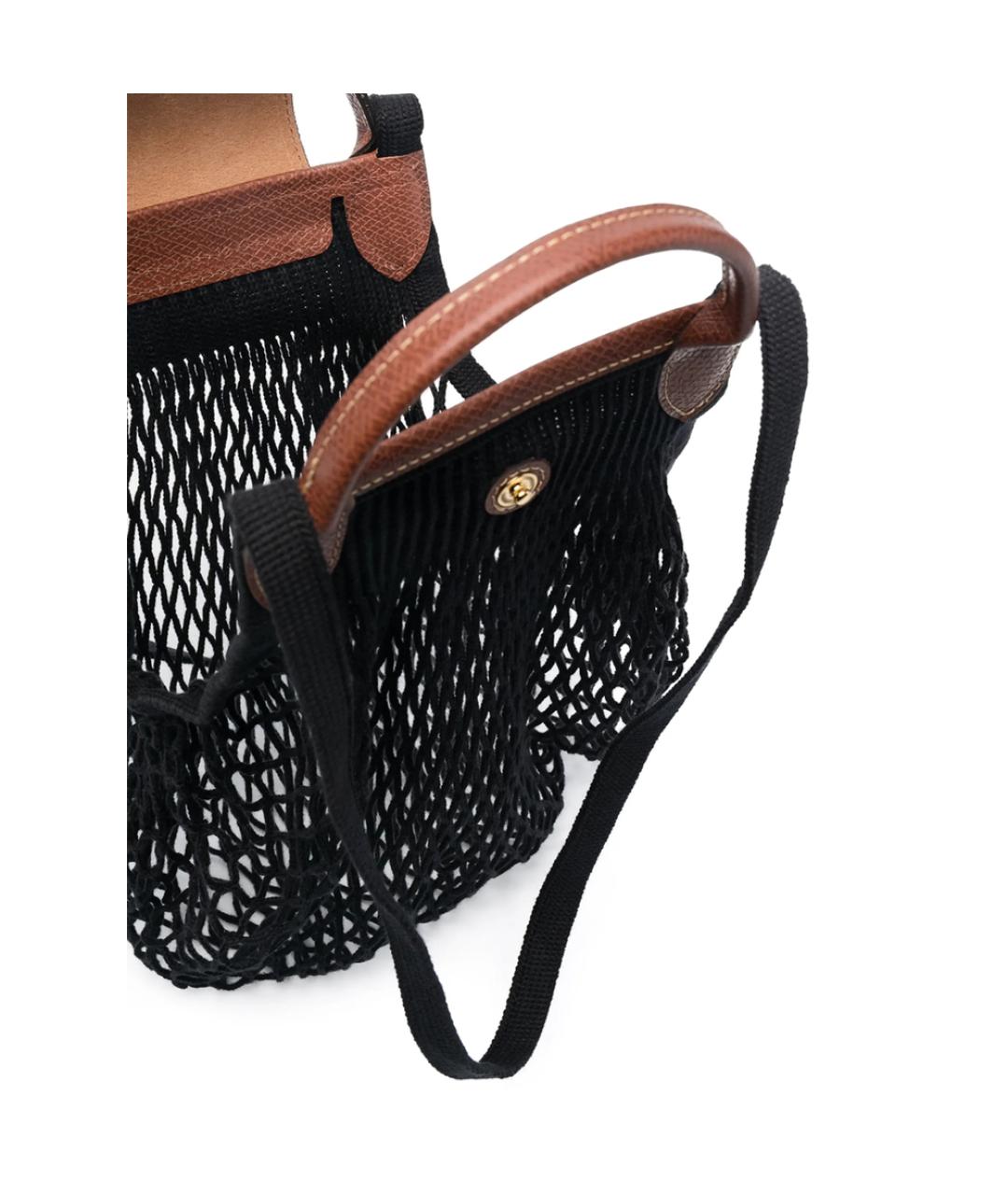 LONGCHAMP Черная тканевая сумка тоут, фото 2