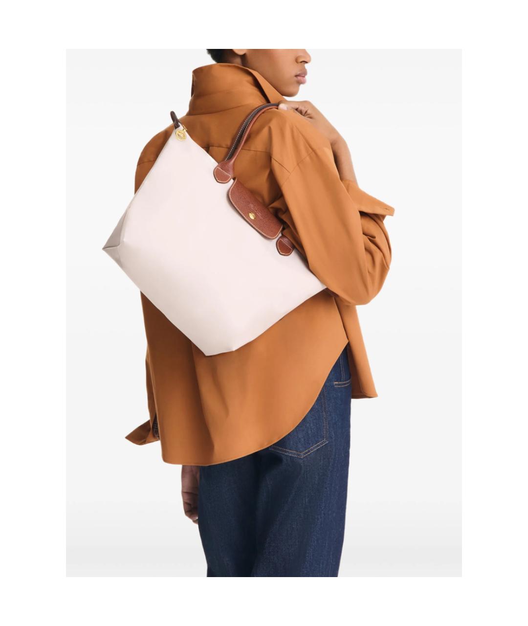 LONGCHAMP Бежевая синтетическая сумка тоут, фото 6