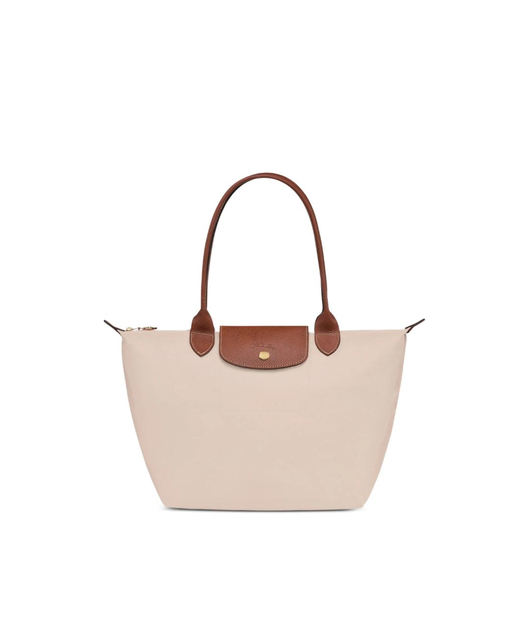 LONGCHAMP Бежевая синтетическая сумка тоут, фото 1