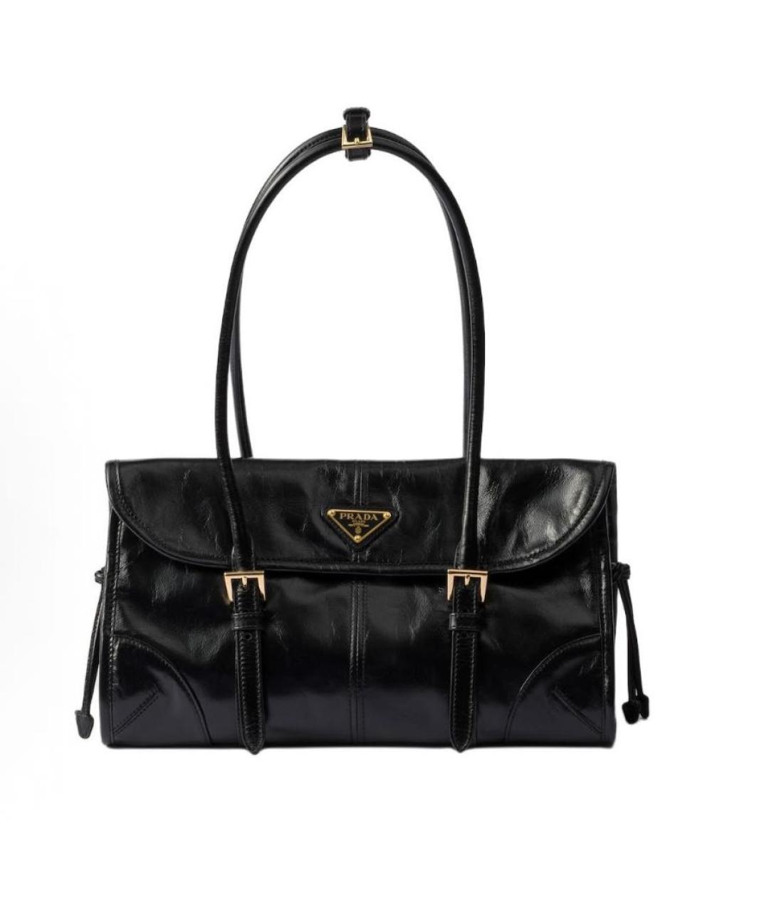 PRADA Черная сумка через плечо из лакированной кожи, фото 1